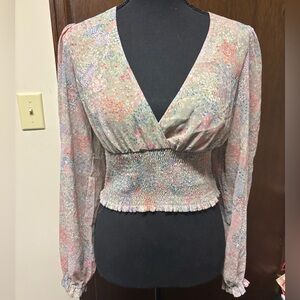 NWT Aritzia Floral Cropped Blouse